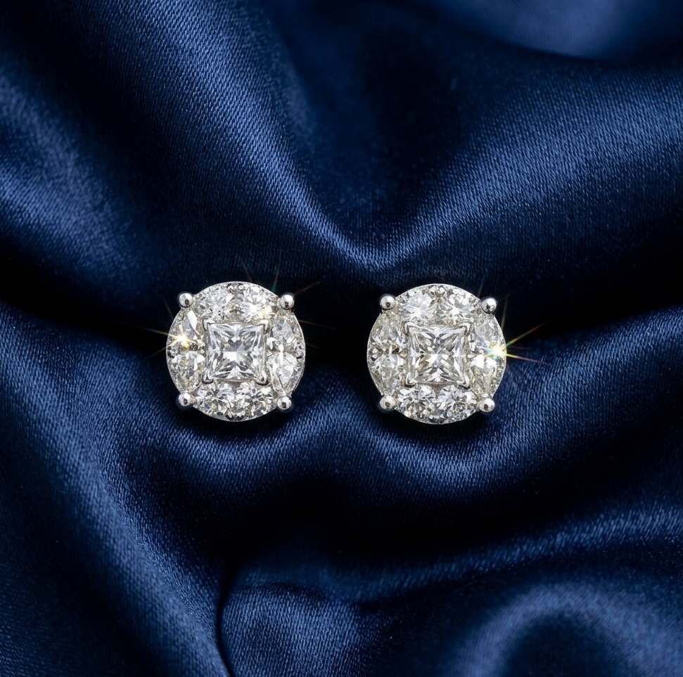 Moissanite Stud Earrings – 1.4CT | S925 Sterling Silver Halo Studs