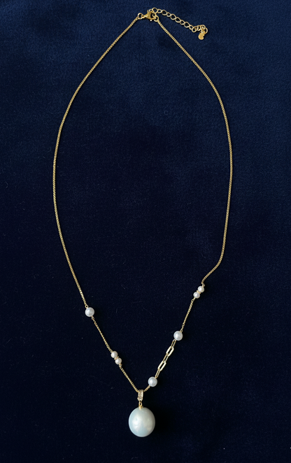 Freshwater Mabe Pearl Pendant Necklace | Gold Vermeil Sterling Silver Chain