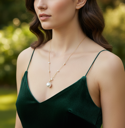 Freshwater Mabe Pearl Pendant Necklace | Gold Vermeil Sterling Silver Chain