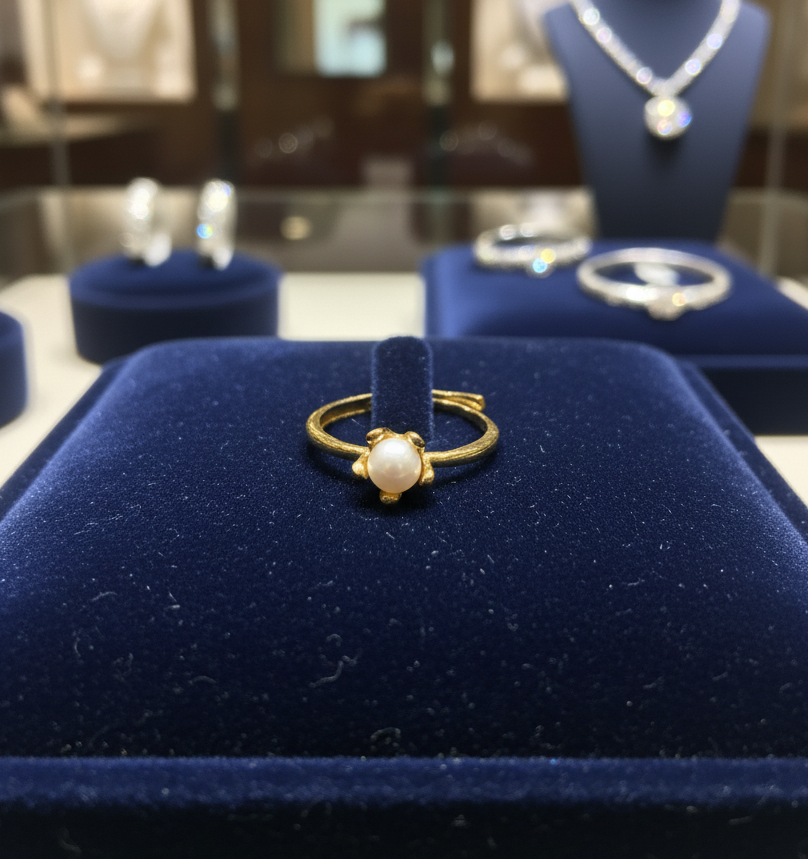 Elegant S925 Sterling Silver Freshwater Pearl Ring