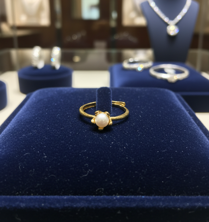 Elegant S925 Sterling Silver Freshwater Pearl Ring