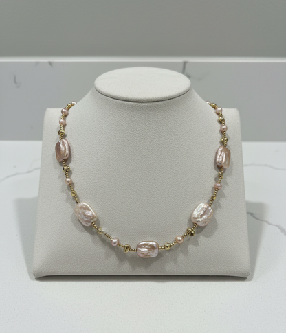 Baroque Pearl Necklace | Iridescent Freshwater Pearls, Elegant Handmade Jewelry