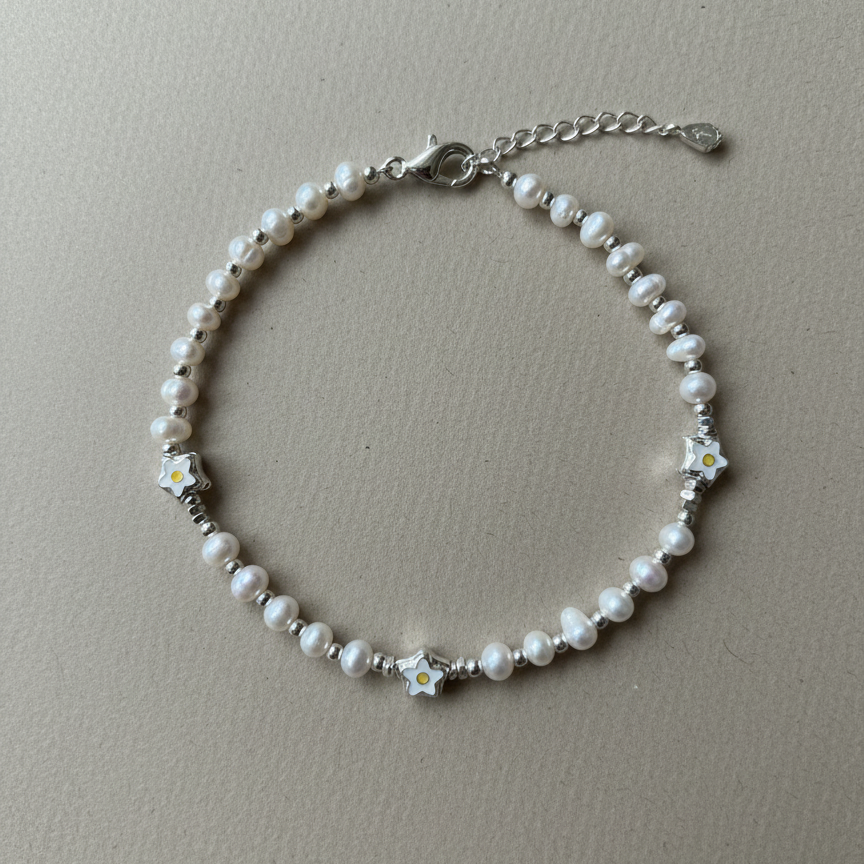 Freshwater Pearl & White Agate Bracelet – Elegant Handmade Jewelry