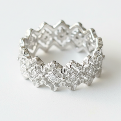 S925 Sterling Silver Geometric Zircon Ring